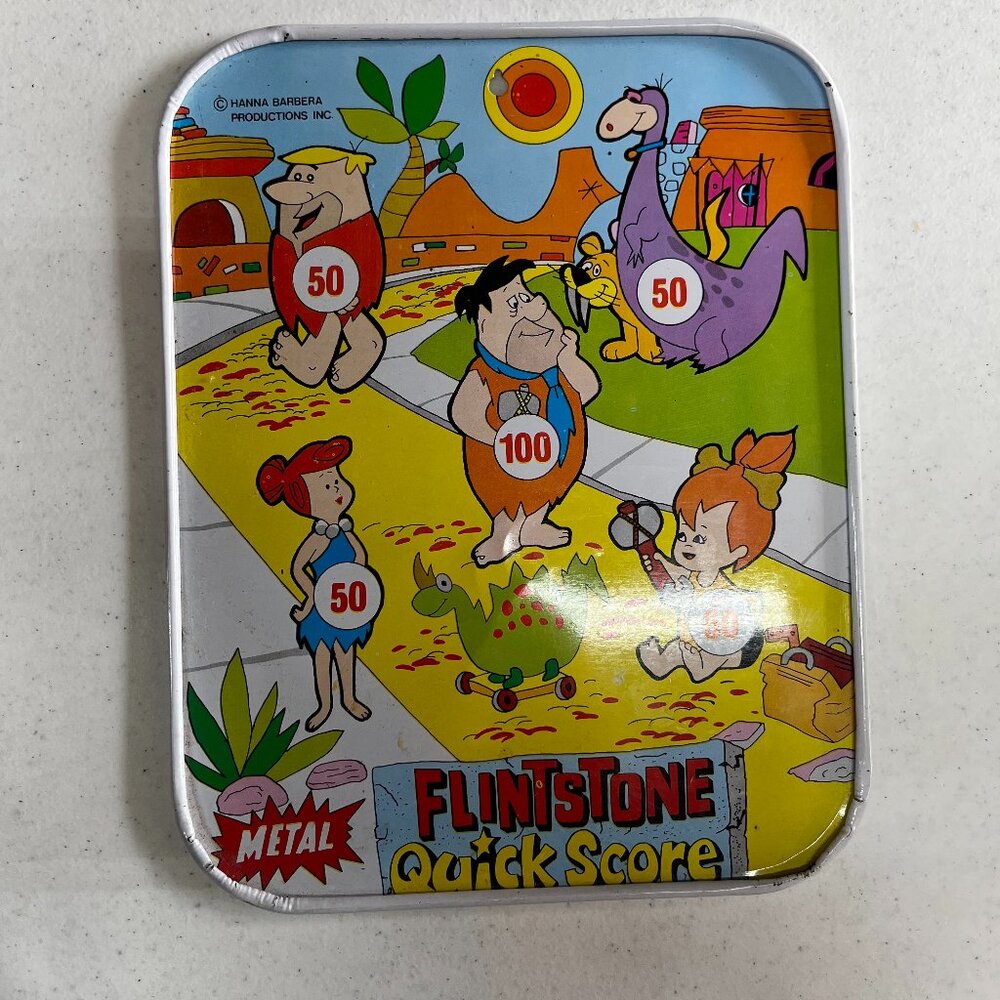 Flintstone Bulls-Eye Target Metal Tin Toy Sign